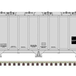 Atlas Model Railroad Co. General American 3500 Dry-Flo 3-Bay Covered Hopper - Ready to Run, Santa Fe #300665 (gray, black)