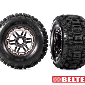 Traxxas T&W BLK CHRM WHL SLDGHMR AT TIRE