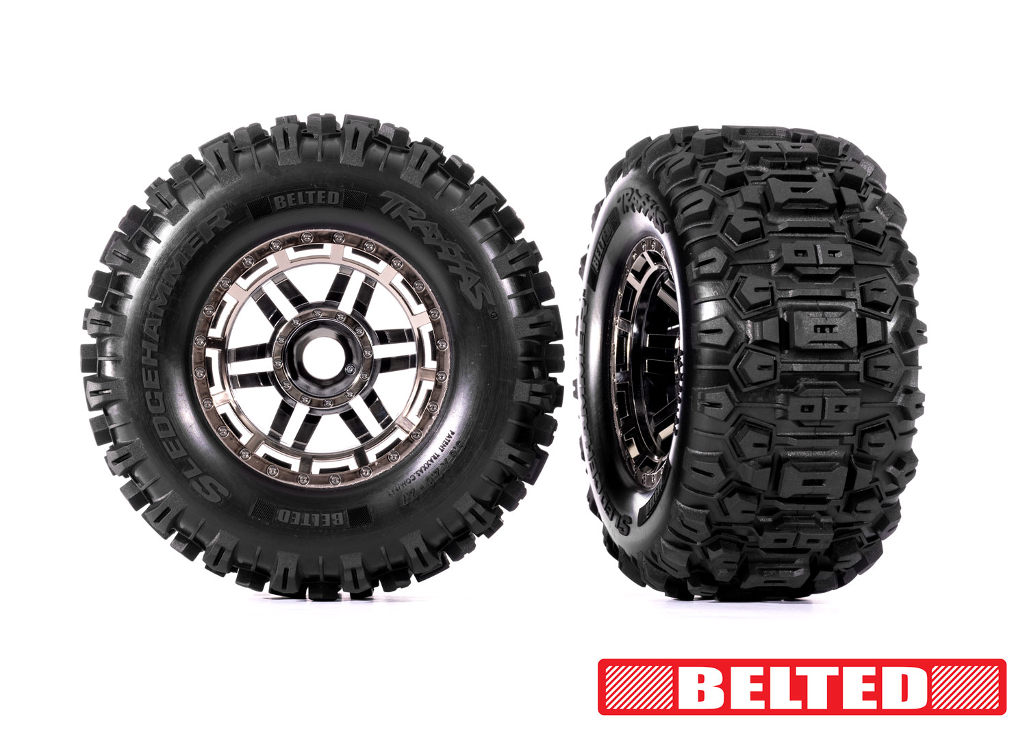 Traxxas T&W BLK CHRM WHL SLDGHMR AT TIRE