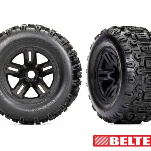 Traxxas T&W 3.8 BLK WHL W/SLDGEHMR TIRE