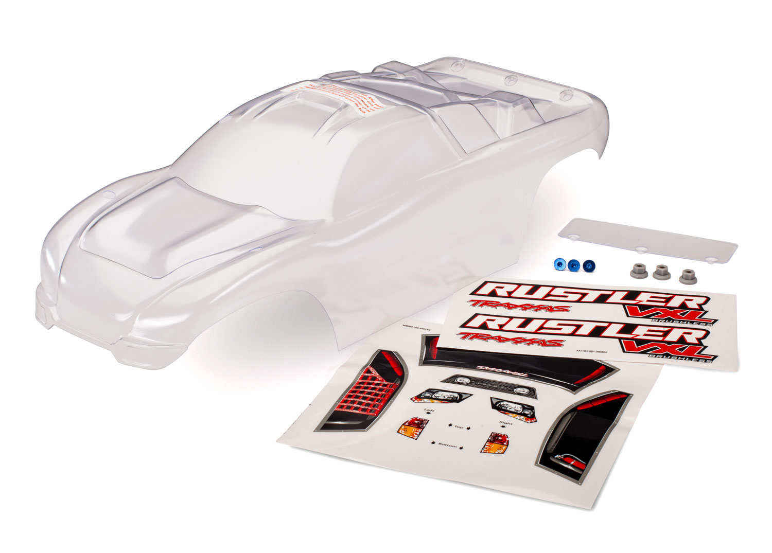 Traxxas BODY RUSTLER VXL CLEAR W/ WING