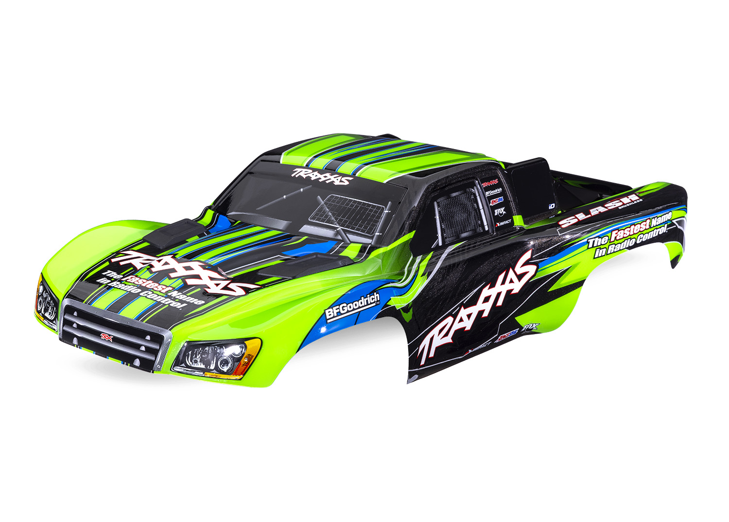 Traxxas BODY SLASH 2WD GREEN CLIPLESS
