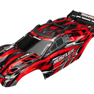 Traxxas BODY RUSTLER 4X4 RED W SUPPRT