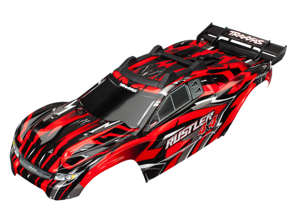 Traxxas BODY RUSTLER 4X4 RED W SUPPRT
