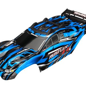Traxxas BODY RUSTLER 4X4 BLUE W SUPPRT