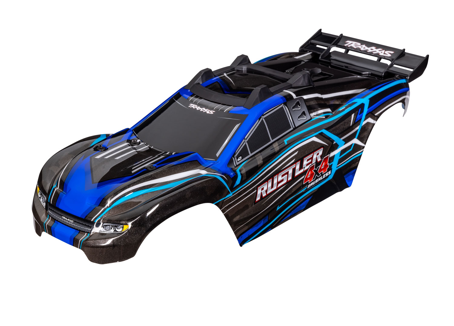 Traxxas BODY RUSTLER 4X4 BLUE COMPLETE