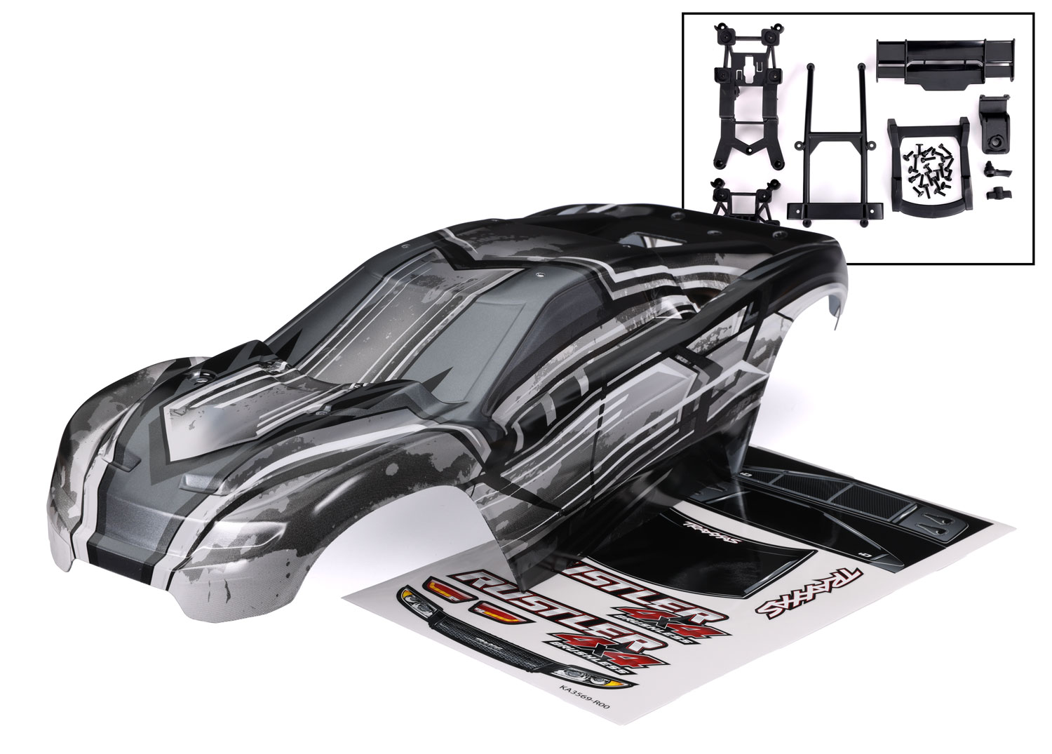 Traxxas BODY RUSTLER 4X4 PROGRAPHIX/DECALS