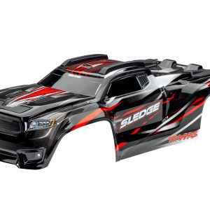 Traxxas BODY, SLEDGE RED, COMPLETE