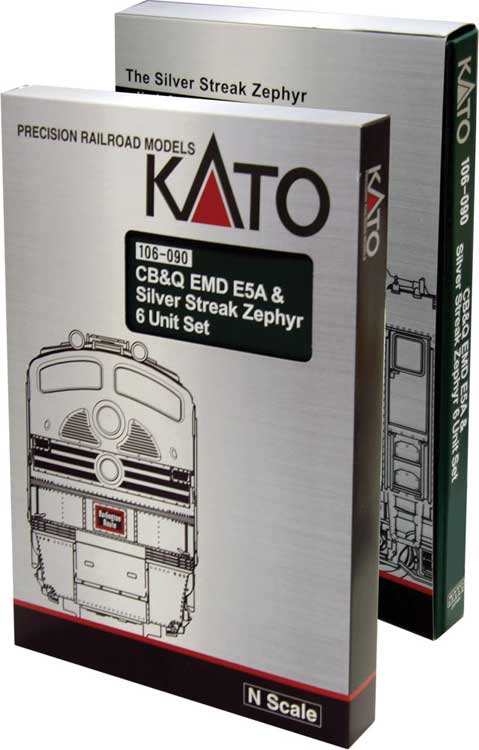 Kato Silver Streak Zephyr Train-Only Set - Standard DC