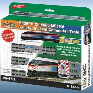 Kato Chicago Metra Bi-Level Commuter Train-Only Set - Standard DC