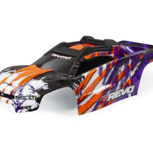 Traxxas BODY, E-REVO, PURPLE/ WINDOW, GRILLE, LIGHTS DECAL