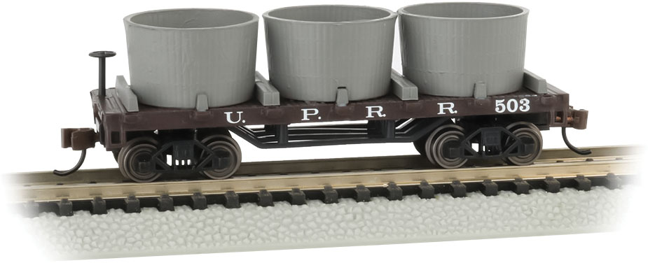 Bachmann Old-Time Wood Tank Car with 3 Tanks - Ready to Run Union Pacific 503 (Boxcar Red)
