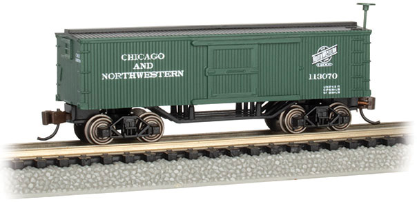 Bachmann Old-Time Wood Boxcar - Ready to Run Chicago & North Western