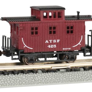 Bachmann Old-Time Wood Bobber Caboose - Ready to Run Atchison, Topeka & Santa Fe #25 (Boxcar Red)