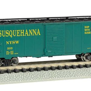 Bachmann AAR 40' Steel Boxcar - Ready to Run - Silver Series(R) New York, Susquehanna & Western (green, black, yellow, "Suzy Q" Logo)