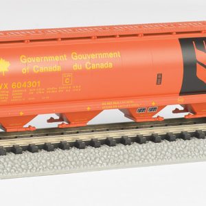 Bachmann Canadian Cylindrical 4-Bay Grain Hopper - Ready to Run - Silver Series(R) Government of Canada CPWX (orange, black, yellow)