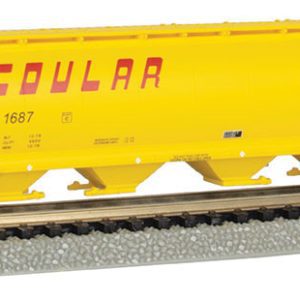 Bachmann Canadian Cylindrical 4-Bay Grain Hopper - Ready to Run - Silver Series(R) Scoular Grain SCOX #1687 (yellow, Ears of Corn)