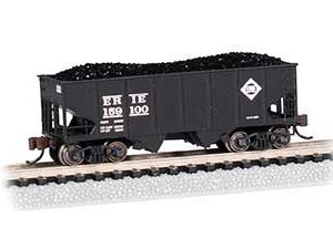 Bachmann USRA 55-Ton 2-Bay Open Hopper with Load - Ready to Run Erie 159100 (black)
