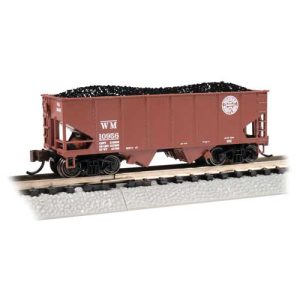Bachmann USRA 55-Ton Outside-Braced Hopper with Load - Ready to Run - Silver Series(R) Western Maryland #10956 (Boxcar Red, Fast Freight Logo)