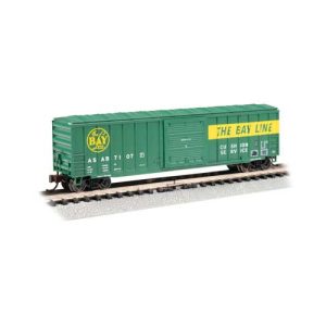 Bachmann ACF 50'6" Outside-Braced Sliding-Door Boxcar - Ready to Run - Silver Series Atlata & St. Andrews Bay #7107 (green yellow, Bay Line Slogan)