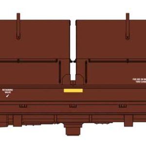 Bachmann 55' Coil Car with Round Hoods and Load - Ready to Run  BNSF Railway #534157 (Boxcar Red, white, Wedge Logo, yellow conspicuity mark