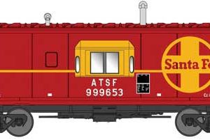 Blueford International Car Half-Bay Window Caboose - Ready to Run Santa Fe #999653 (red, yellow, Large Logo)