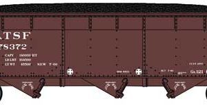 Bluford 70-Ton Offset-Side 3-Bay Hopper w/Load - Ready to Run Santa Fe #78372 (Class Ga-121, Boxcar Red, No Logo)