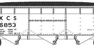 Bluford 70-Ton Offset-Side 3-Bay Hopper w/Load - Ready to Run Kansas City Southern #6802 (white, No Logo)