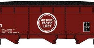 Bluford 70-Ton Offset-Side 3-Bay Hopper w/Load - Ready to Run Missouri Pacific MI #536207 (Boxcar Red, Large Centered Buzz Saw Logo)