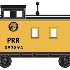 Micro Trains 34' Wood-Sheathed Caboose with Straight Cupola - Ready to Run Pennsylvania Railroad #492894 (MOW yellow, black, Circle Keystone)