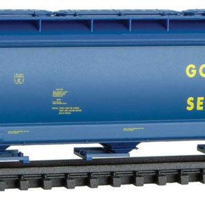 Micro Trains ACF 3-Bay Center Flow Covered Hopper with Elongated Hatches - Ready to Run Kansas City Southern #530049 (Ex-Golden West, blue, yellow, red)