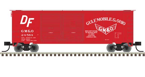 Trainman 40' Double-Door Boxcar - Ready to Run Gulf, Mobile & Ohio #24584 (red, white)