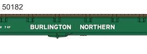 Wheels of Time 53'-6" General Service Welded Fish Belly Flatcar - Ready to Run Burlington Northern #636000 (Cascade Green)