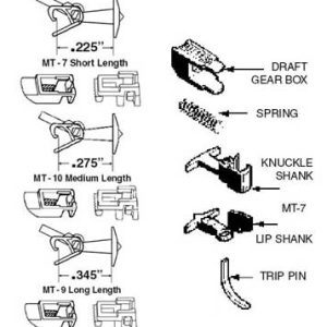 Micro Trains Truck Mount Couplers Micro Trains Line #1128 "T" Shank .225" .57cm (Short) 2 Pairs
