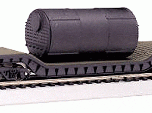 Bachmann Depressed-Center Flatcar - Ready to Run - Silver Series(R) With Boiler Load (black, Unlettered)