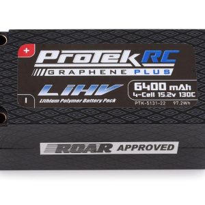 Protek R/C 4S 130C Low IR Si-Graphene+ HV Shorty LiPo Battery (15.2V/6400mAh) w/5mm Connector (ROAR Approved)