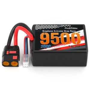 Powerhobby 2S 9500MAH 200C Drag Lipo Battery Pack 2S5P w/8AWG Wire QS8 Plug