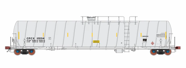 HO Scale ROKA Prototype CPCX 33,700 Gallon I-Hexene Spiral Tank Car (Cream) Pre-Order