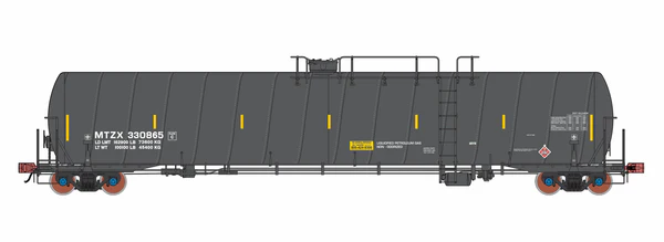 HO Scale ROKA Prototype MTZX 33,700 Gallon Liquefied Petroleum Gas (LPG) Spiral Tank Car (Black) Pre-Order