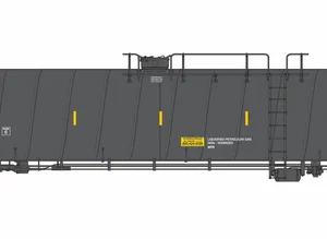 HO Scale ROKA Prototype Models AREX 33,700 Gallon Liquefied Petroleum Gas (LPG) Spiral Tank Car (Black) Pre-Order