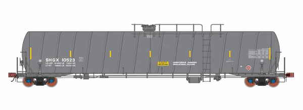 HO Scale ROKA Prototype SHQX 33,700 Gallon Annhydrous Ammonia Spiral Tank Car (Gray) Pre-Order