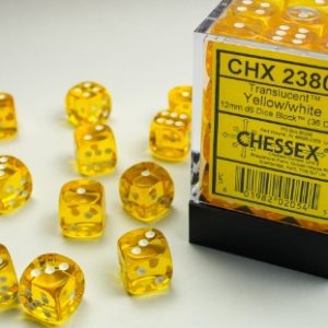 Chessex: Translucent 12mm D6 Yellow/White Dice Block