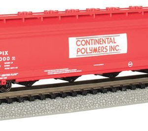 Bachmann Industries 56' 4-Bay Center-Flow Hopper - Ready to Run - Silver Series(R), Continental Polymers 3000