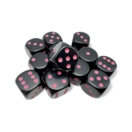 Chessex Opaque Black/Pink 16MM D6 Dice Block