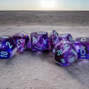 Chessex Mega-Hedral Nebula Nocturnal/Turquoise Luminary 7-Die Set