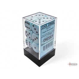 Chessex Opaque 16mm d6 Pastel Blue/black Dice Block(12 dice)