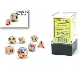 Chessex Festive Mini Polyhedral 7 Die Set Circus/Black