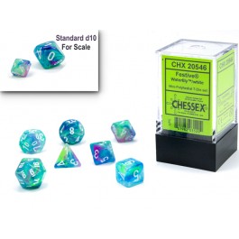 Chessex Festive Mini Polyhedral 7 Die Set Waterlily/White