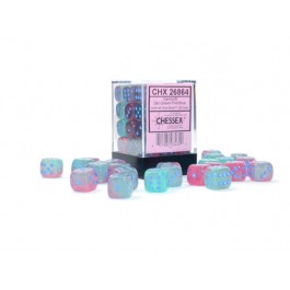 Chessex Gemini Gel Green-Pink/Blue Luminary 12MM D6 Dice Block