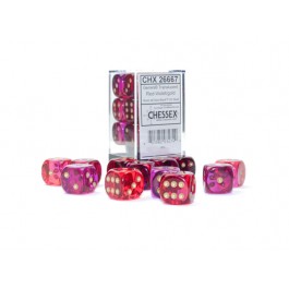 Chessex Gemini Translucent Red-Violet/Gold 16MM D6 Dice Block
